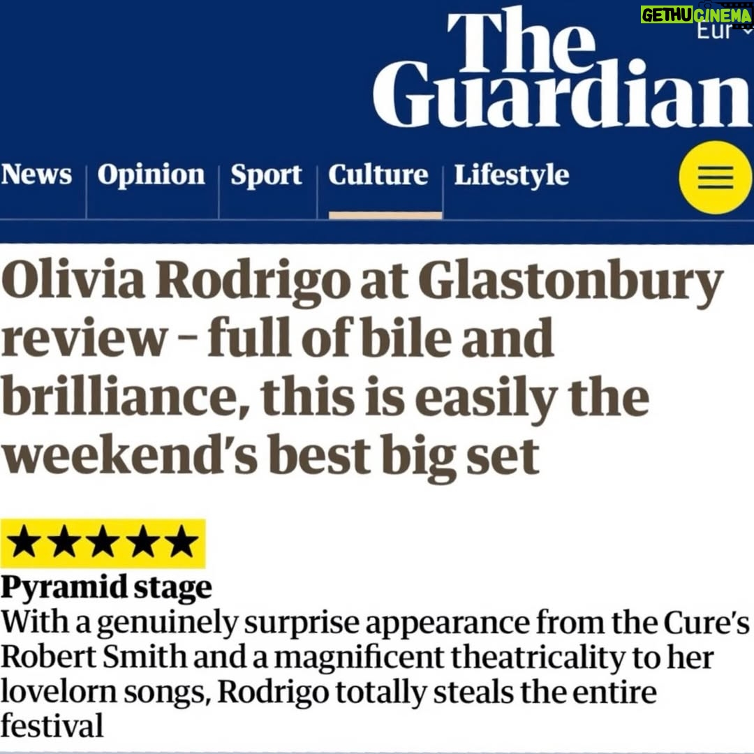 Aleen Keshishian - 2.2K Likes - Wow!!! 🙌 @oliviarodrigo @glastofest 🇬🇧💫💥