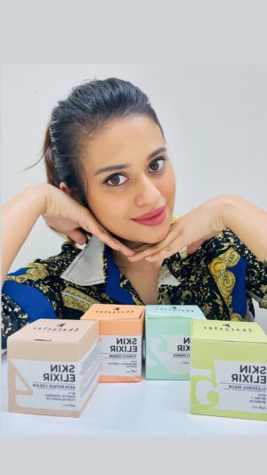 Aleenajijin Instagram - * Introducing the new Skin Elixir Collection by @characterparisofficial where skincare meets
luxury and performance.
From day to night, this pro-grade lineup is designed to elevate your look!!
Skin Repair Cream - Revives and restores tired skin
Cooling Cream - Instantly soothes and refreshes
Toning Cream - Brightens and balances your tone
Sleeping Mask - Works overnight so you wake up glowing
Whether you’re prepping for glam or winding down, these formulas I win harmony to give your skin the ultimate treatment.