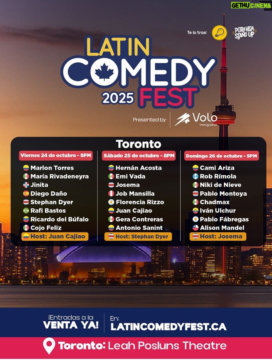 Alison Mandel - 61K Likes - Primer día en Toronto 🍁 
Conociendo a los comediantes y recorriendo la hermosa ciudad.
Quedan unas poquitas entradas para el Domingo 💝 por si anda por estos lados…