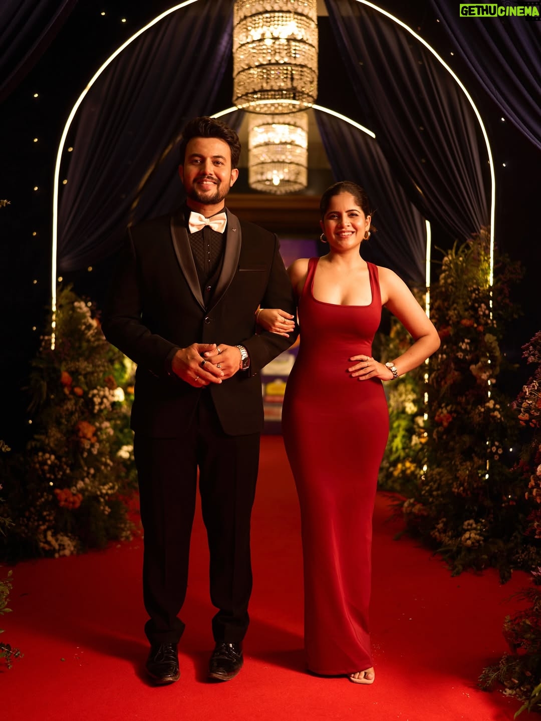 Amruta Deshmukh - 66.5K Likes - When you think you’re done posting red carpet pictures, but then your gallery says, “Alexa, play ek din aap”💃🏻🕺🏻, Which means… sorry, but your feeds will see more of this night!
(Yes, more are coming… consider this a mini-series 😅) thanks to @__vadapav__ for amazing pictures!
.
Big love to @seemaaofficial for giving me a look that is sleek, effortless and just the confidence boost I needed ❤️
And of course, Prasad walking in style thanks to @nakshethnic | styling by @tanmay_jangam 🖤
🧿🧿🪬