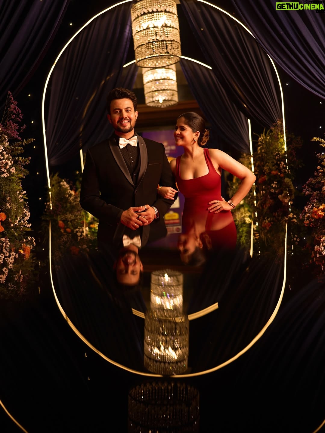 Amruta Deshmukh - 66.5K Likes - When you think you’re done posting red carpet pictures, but then your gallery says, “Alexa, play ek din aap”💃🏻🕺🏻, Which means… sorry, but your feeds will see more of this night!
(Yes, more are coming… consider this a mini-series 😅) thanks to @__vadapav__ for amazing pictures!
.
Big love to @seemaaofficial for giving me a look that is sleek, effortless and just the confidence boost I needed ❤️
And of course, Prasad walking in style thanks to @nakshethnic | styling by @tanmay_jangam 🖤
🧿🧿🪬