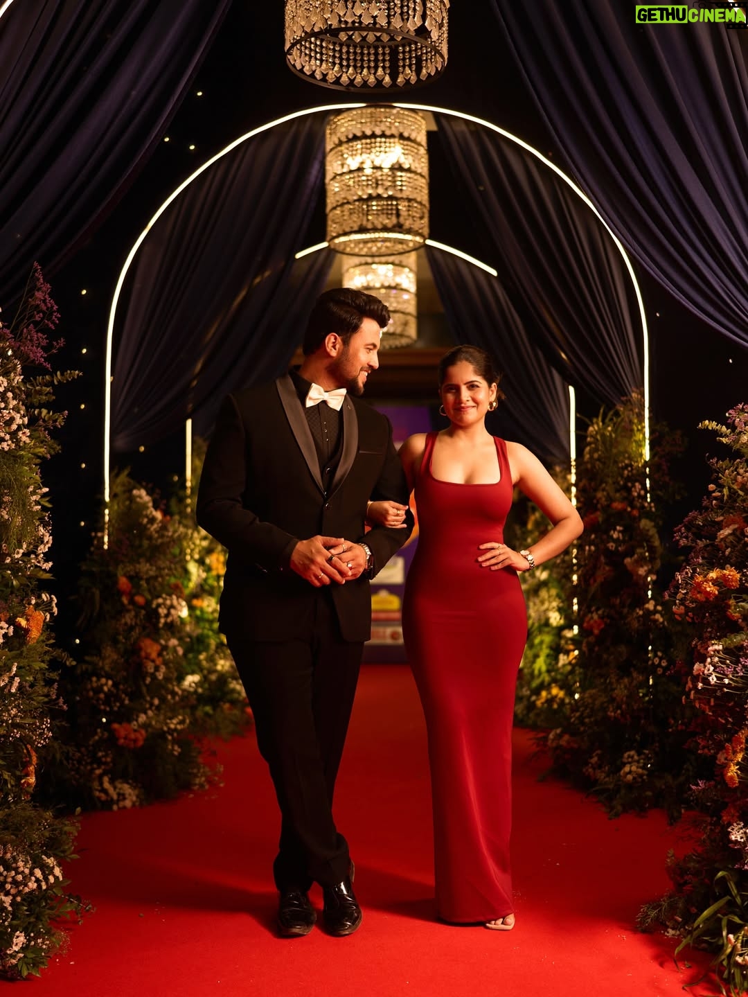 Amruta Deshmukh - 66.5K Likes - When you think you’re done posting red carpet pictures, but then your gallery says, “Alexa, play ek din aap”💃🏻🕺🏻, Which means… sorry, but your feeds will see more of this night!
(Yes, more are coming… consider this a mini-series 😅) thanks to @__vadapav__ for amazing pictures!
.
Big love to @seemaaofficial for giving me a look that is sleek, effortless and just the confidence boost I needed ❤️
And of course, Prasad walking in style thanks to @nakshethnic | styling by @tanmay_jangam 🖤
🧿🧿🪬