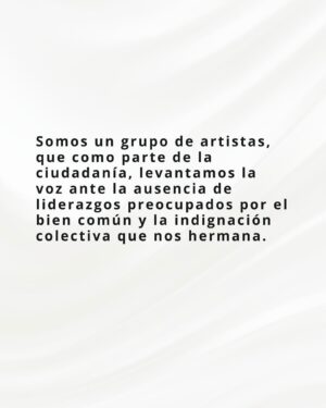 Anahí de Cardenas Instagram - El arte, la cultura y la creación están del lado de la vida, la dignidad y la memoria.
Por eso decimos BASTA y nos sumamos al clamor ciudadano para detener tanta violencia, injusticia e impunidad.
#tomalacalle #marchanacional
