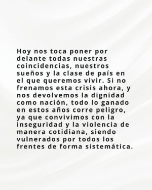 Anahí de Cardenas Instagram - El arte, la cultura y la creación están del lado de la vida, la dignidad y la memoria.
Por eso decimos BASTA y nos sumamos al clamor ciudadano para detener tanta violencia, injusticia e impunidad.
#tomalacalle #marchanacional