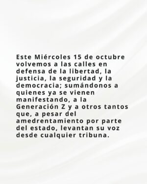 Anahí de Cardenas Instagram - El arte, la cultura y la creación están del lado de la vida, la dignidad y la memoria.
Por eso decimos BASTA y nos sumamos al clamor ciudadano para detener tanta violencia, injusticia e impunidad.
#tomalacalle #marchanacional
