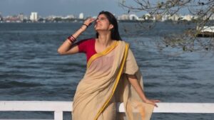 Anaswara Rajan Instagram - Saree for the birthday, heart with Onam, eyes on the lunar eclipse 🌼🌕✨

Just a quiet moment to say thanks — your wishes, love, and little check-ins meant a lot more than you probably realize.
Thanks again 💛🫂