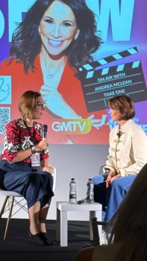 Andrea McLean Instagram - I popped back to London to speak at and be part of a panel discussion at the Brand You : Showtime, a marketing, entrepreneurship and media event. 

What a day! It was packed with great speakers who flew in from all over the world to be there, and it was wonderful to catch up with friends and fellow entrepreneurs I have enjoyed working with in the past. 

A huge thank you to Olivia Marocco, for putting together such and incredible and inspiring day! And to Shelia, who volunteered for my quick fire media training session at the end of my talk, and found herself at the mercy of my ‘good cop bad cop’ routine. And smashed it. Brilliant. 

Why this song? Because it sums up how I feel. I am healthy. I am well. I am starting again. I am helping others with the tools I have. And that makes me happy. 😊 

#newbeginnings  #dowhatyoulove 

@brandyoushowtime 
@lisajohnsonstrategist 
@kellylundberg.official 
@mirela.sula_globalwoman 
@view_from_my_window__ 
@carolinestrawson 
@krupa_bbc 
@rosiejnixon 
@alyssajaff 
@sarahharanuk 
@helenpackham 
@zoehanson84 
@aarti.parmar