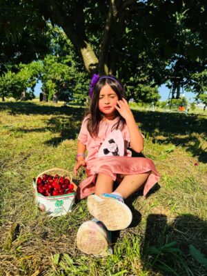 Angel Elena Instagram - My little cherry 🍒 😘enjoying summer in Canada😍
#mylifeincanda#reelinstagram❤️ #newpost#cherry#cherryfarm#canada#summer#enjoylife #cutie #beautifulday
