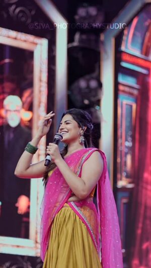 Angelin B Instagram - Idli kadai pre release event - Trichy 

Stage - a place of too many emotions, and the one where i absolutely feel belonged to 💛🥹

Thank you @siva_photographystudio for capturing these moments, I love it.

#angelin #vjangelin #new #love #trending #idlikadai