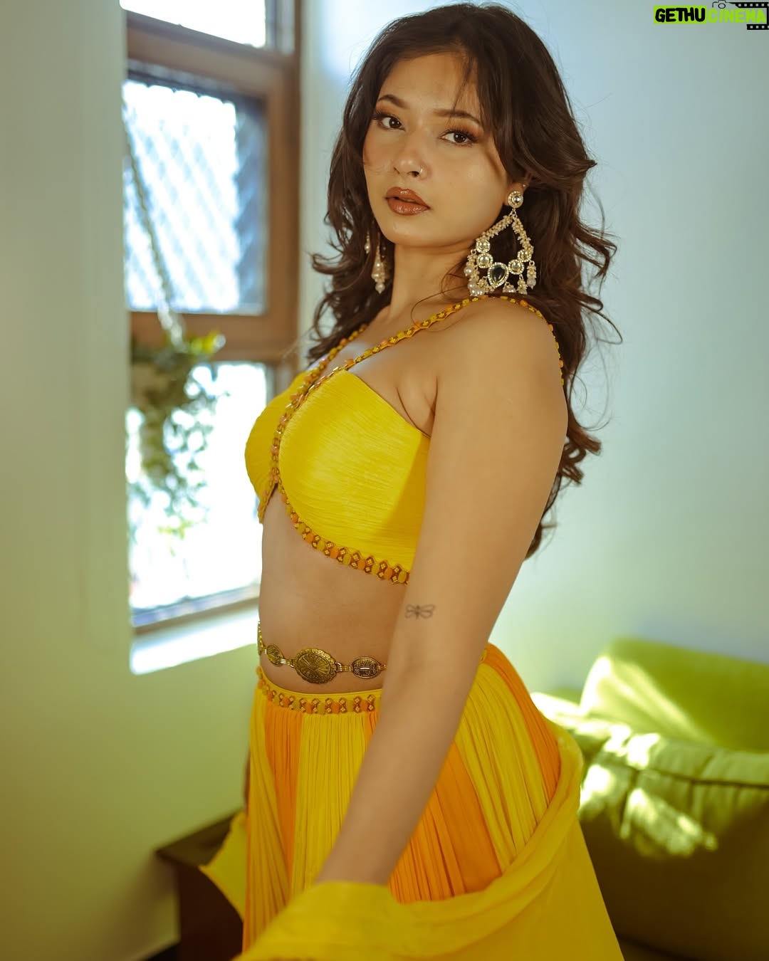 Anisha Sahai - 770 Likes - soft petals, fierce roots 🌿💛⚡️ 

wearing @hani.s_official 
shot by @sumitclickography