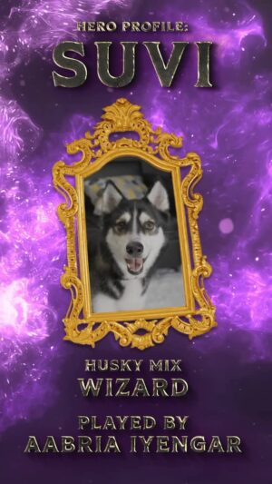 Anjali Bhimani Instagram - 🐾 Introducing Suvi!
 @thepuppyroll ’s inquisitive Husky/German Shepherd Wizard …and @quiddie ’s best girl! 🐕✨
We’re already head over heels for Aabria, but if you missed her last year, hold onto your hats because Suvi is here to enchant your heart (and maybe cast a few spells on your snacks). 
💫
Suvi’s poll is open on our Tiltify campaign: ⁠ Help us choose Suvi’s favorite spell at bit.ly/thepuppyroll2! ⁠

🎲 The Puppy Roll 2: The Rise of Gato
 📅 October 20 • 6 PM PT
 💖 Benefiting Petco & Petco Love — donate & vote  now: bit.ly/thepuppyroll2
 📺 Watch live: YouTube.com/@sweeetanj
Powered by Petco Love and sponsored by @dndwizards @heroforgeminis and @mistymountaingaming 
#ThePuppyRoll #dnd #animalcharity #PetcoLove