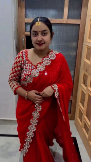 Ankita Chauhan Instagram - karwa chawth special saree @golden_fairy_dresses_1