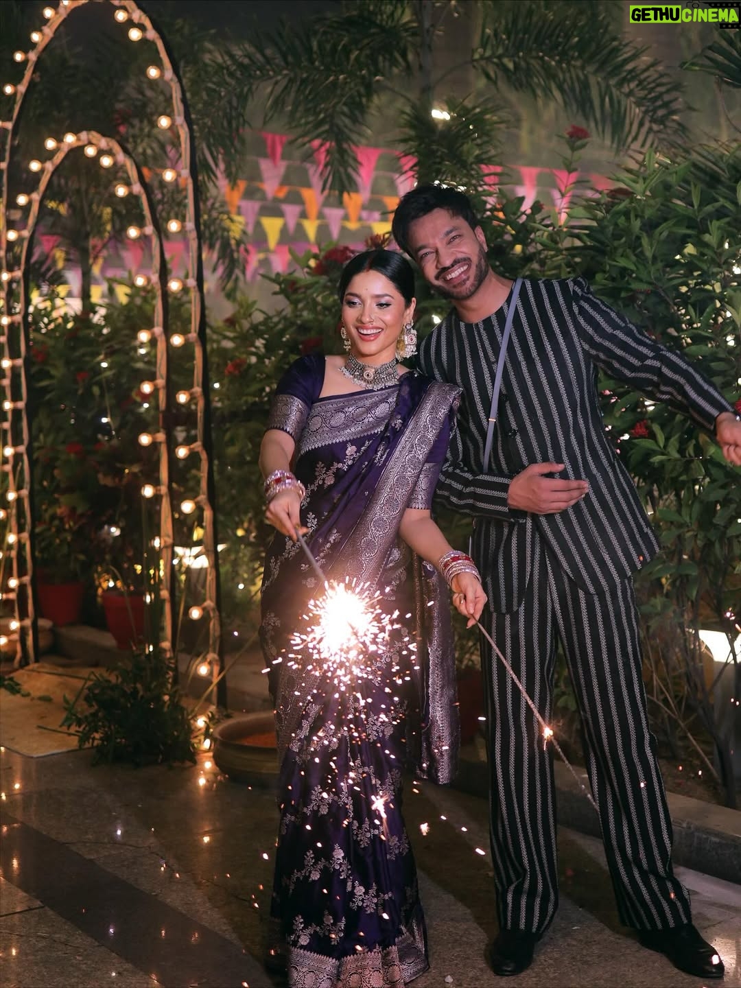 Ankita Lokhande - 624.5K Likes - In his arms, she finds a human pillow... 
and in her smile, he finds a reason to tolerate her sarcasm…:
Together, they're not just two souls - they're one weird, quirky heartbeat wrapped in forever.♾️
#TogetherForever #AnkitaLokhande #anvikikahani LoveBeyondWords