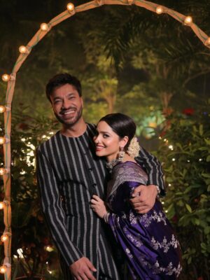 Ankita Lokhande Instagram - In his arms, she finds a human pillow... 
and in her smile, he finds a reason to tolerate her sarcasm…:
Together, they're not just two souls - they're one weird, quirky heartbeat wrapped in forever.♾️
#TogetherForever #AnkitaLokhande #anvikikahani LoveBeyondWords
