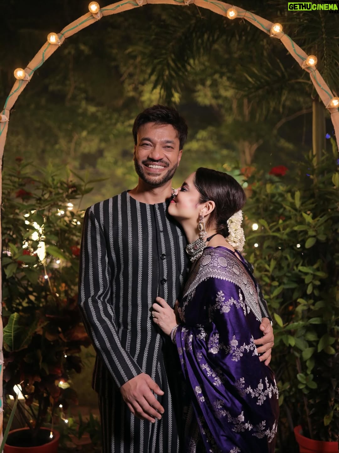 Ankita Lokhande - 624.5K Likes - In his arms, she finds a human pillow... 
and in her smile, he finds a reason to tolerate her sarcasm…:
Together, they're not just two souls - they're one weird, quirky heartbeat wrapped in forever.♾️
#TogetherForever #AnkitaLokhande #anvikikahani LoveBeyondWords