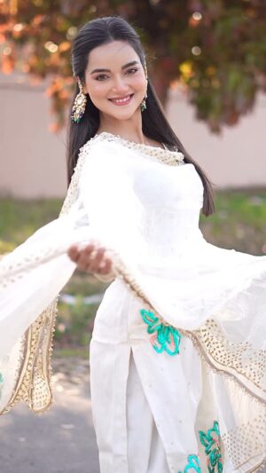 Annie Rana Instagram - Chita Suit ☺️🤍
.
.
.
#jordansandhu #newpunjabisong #whitesuit #whitepunjabisuit #punjabimodel