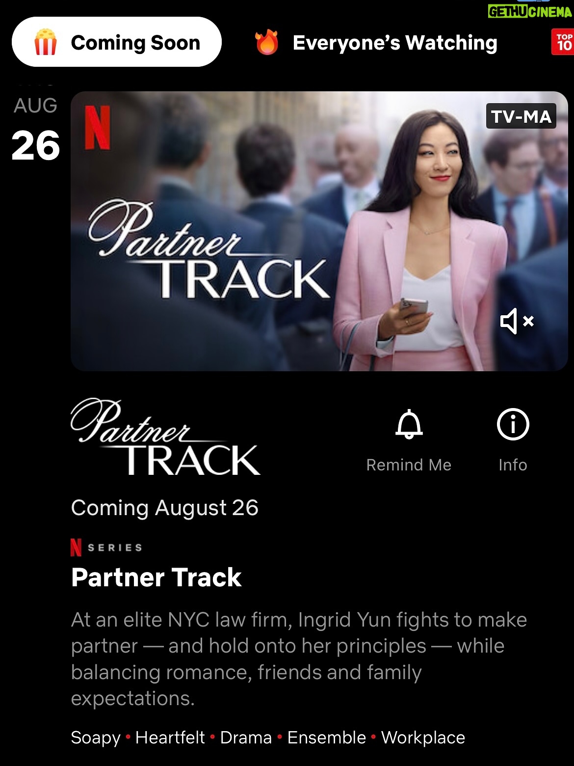 Arden Cho - 272.8K Likes - Three years ago, on August 26, 2022, my first series as a lead, Partner Track premiered. It was canceled after the first season — and with that, it killed my desire to keep acting. I was heartbroken, discouraged and done after giving it 20 years of my life. I quit. Traveled for a year and disappeared.

When I finally chose to come back, it was only for Asian-led projects that truly inspired me whether my part was big or small — Maybe Happy Ending, Avatar: The Last Airbender, and then of course Kpop Demon Hunters.

On August 26, 2025 — the exact same date 3 years later — my second project as a lead since Partner Track became the #1 watched film on Netflix and a box office hit. If that’s not a sign from God to keep going, I don’t know what is. I thought my time was done but it’s absolutely wild that it’s the exact same date. 

Thank you @netflix and @sonyanimation for this beautiful gift! Having my name on it feels extra special and real? Thank you for this custom Rumi Labubu — and thank YOU all for watching, streaming, and sharing. Thankful to have voiced Rumi & been a part of so many meaningful projects. 

This 3 year mark has been healing and I’m ready to keep creating. 💜 Currently working on the most incredible movie with absolute STARS✨, can’t wait to show you our insane cast for PERFECT GIRL - 9 Asian female leads! Pouring all my love and energy into this movie and beyond thankful to be surrounded by such kind, hardworking people in our entire cast and crew! Kindness is contagious y’all!!! ☺️