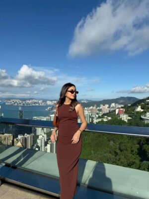 Arpita Gupta Instagram - The skyline of this city is my fav part 🤎
Dress is from Zara!