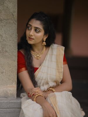 Arsha Baiju Instagram - ✨

📸 @k_a_sreerag_ 
Makeup @santhosh.vks.makeupartist 
Saree @byhand.in 
Edit @dopsinto_pod