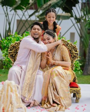 Arya Instagram - A day full of love , a lifetime to go ❤️
20/08/2025 … 💗
Captured by @skabhijithphotography
Saree @kanchivaram.in
Sibin’s Dhoti & shawl @kanchivaram.in
Sibin ‘s kurta @men_in_q_wedding
Jewelry @meralda.jewels
Styling @sabarinathk_
Draped by @draping_damini
MUA @shoshank_makeup ( for Arya & Khushi)
@chan_aneesh ( for Sibin )
Event by @vismaya_events
#aryasibin #aryasibinwedding #ourforever #fairytale #friendship #forever #love #laughter #happiness #ourpeople #ourworld #ourday