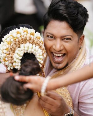Arya Instagram - A day full of love , a lifetime to go ❤️
20/08/2025 … 💗
Captured by @skabhijithphotography
Saree @kanchivaram.in
Sibin’s Dhoti & shawl @kanchivaram.in
Sibin ‘s kurta @men_in_q_wedding
Jewelry @meralda.jewels
Styling @sabarinathk_
Draped by @draping_damini
MUA @shoshank_makeup ( for Arya & Khushi)
@chan_aneesh ( for Sibin )
Event by @vismaya_events
#aryasibin #aryasibinwedding #ourforever #fairytale #friendship #forever #love #laughter #happiness #ourpeople #ourworld #ourday