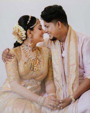 Arya Instagram - A day full of love , a lifetime to go ❤️
20/08/2025 … 💗
Captured by @skabhijithphotography
Saree @kanchivaram.in
Sibin’s Dhoti & shawl @kanchivaram.in
Sibin ‘s kurta @men_in_q_wedding
Jewelry @meralda.jewels
Styling @sabarinathk_
Draped by @draping_damini
MUA @shoshank_makeup ( for Arya & Khushi)
@chan_aneesh ( for Sibin )
Event by @vismaya_events
#aryasibin #aryasibinwedding #ourforever #fairytale #friendship #forever #love #laughter #happiness #ourpeople #ourworld #ourday