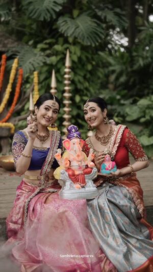 Ashvithi Shetty Instagram - ಗೌರಿ ಗಣೇಶ ಹಬ್ಬದ ಶುಭಾಶಯಗಳು 🌸🪷