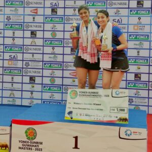 Ashwini Ponnappa Instagram - 🥇🙌🏻🙏🏻😁
.
.
.
.
#guwahatimasters2023 #super100 #thanksforthesupport #grateful 🙏🏻