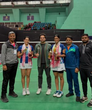 Ashwini Ponnappa Instagram - Thanks for the good Time on court partner 🤗 
.
.
.
🥇✌️😋
.
.
.
@media.iccsai @bai_media thanks for the support 🙏🏻