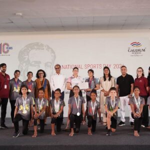 Ashwini Ponnappa Instagram - National Sports Day which is celebrated on the birth Anniversary of Major Dhyan Chand is a wonderful day to celebrate sports and encourage everyone to play and get physically active.
I had the pleasure of celebrating this National Sports Day with The Gaudium School by felicitating their athletes and coaches across different disciplines. It was nice to see the kind of support the kids receive and also how they introduce new sports to them👌🏻