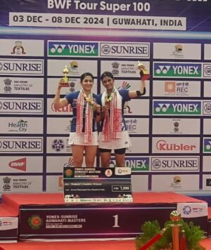 Ashwini Ponnappa Instagram - Thanks for the good Time on court partner 🤗 
.
.
.
🥇✌️😋
.
.
.
@media.iccsai @bai_media thanks for the support 🙏🏻