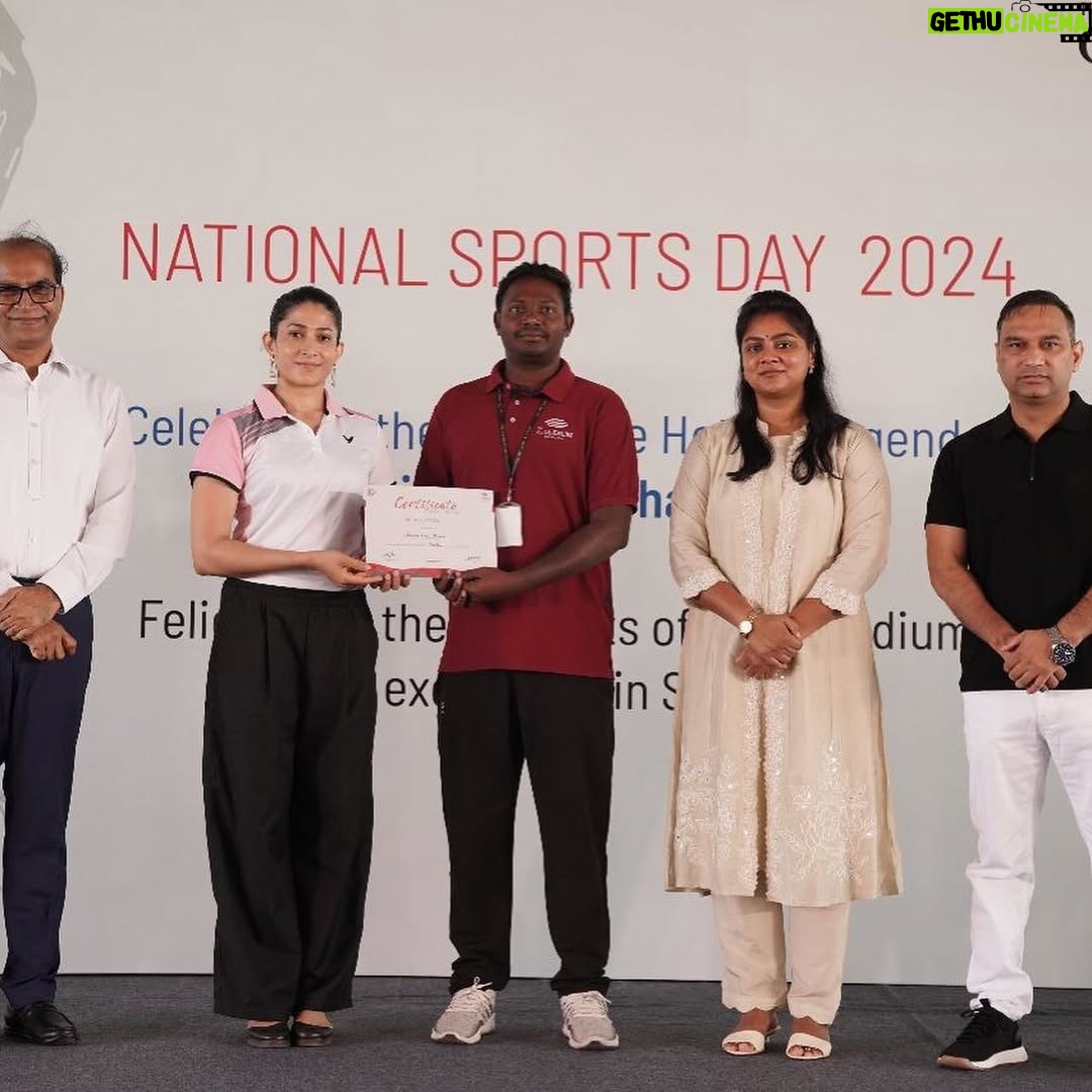 Ashwini Ponnappa - 6.1K Likes - National Sports Day which is celebrated on the birth Anniversary of Major Dhyan Chand is a wonderful day to celebrate sports and encourage everyone to play and  get physically active. 

I had the pleasure of celebrating this National Sports Day with The Gaudium School by felicitating their athletes and coaches across different disciplines. It was nice to see the kind of support the kids receive and also how they introduce new sports to them👌🏻