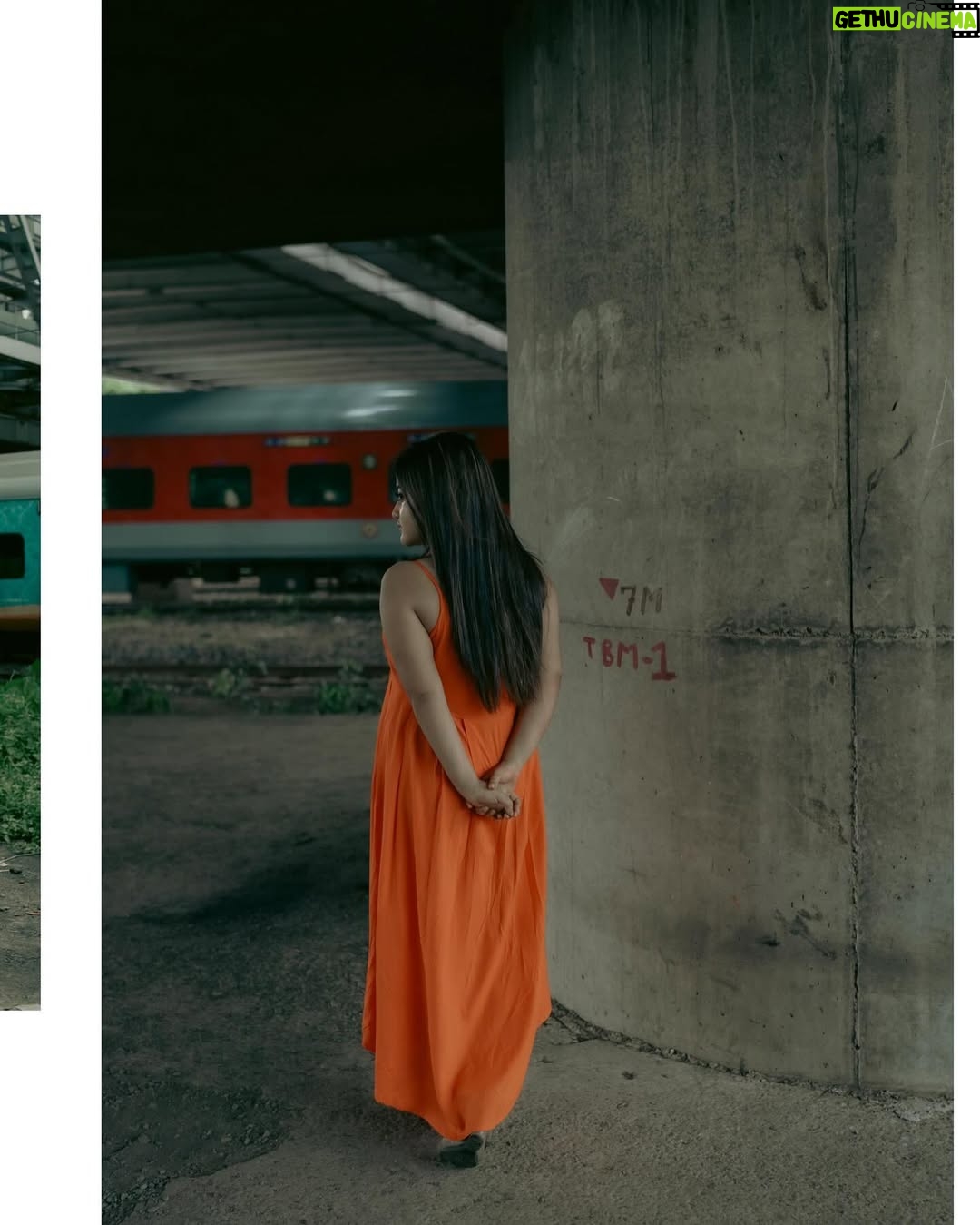 Asmee Ghosh - 12.3K Likes - In a world that never stops moving, I chose to pause to lean into my own rhythm, to stand boldly where stories pass and silence speaks louder than noise. Draped in hues, wrapped in grace, I’m not waiting for a train, a sign, or permission! just owning the tracks I walk and the fire I carry. I don’t blend in with the blur, I break it. While the world rushes past, I stand still, sharp, and unbothered. Against cracked walls and iron rails, I wear my fire loud and my silence louder. This isn’t softness, it’s strength wrapped in calm. I’m not here to be delicate. I’m here to be unforgettable. Watch the train pass. I’ll still be standing. Rooted to the earth. Miles to go before I sleep….

Behind the lens @swaratghosh 🧡