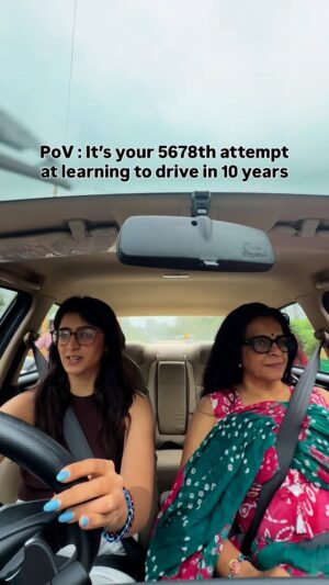 Asmita Arora Instagram - Generational gap explained in one line: Mom learnt in 8th, I’m on my 8th attempt #funny #relatable #driving