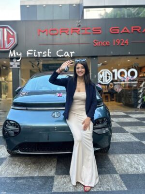 Asmita Arora Instagram - They say you never forget your firsts… guess this one’s going to stay parked in my heart forever ❤️Here’s to countless memories, endless drives and new beginnings #myfirstcar