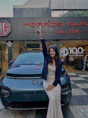 Asmita Arora Instagram - They say you never forget your firsts… guess this one’s going to stay parked in my heart forever ❤️Here’s to countless memories, endless drives and new beginnings #myfirstcar