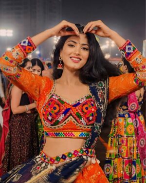 Astha Khandelwal Instagram - Wrapped in colors, I move with the breeze,
Every spin a promise, every twirl a tease. 🌸
Garba flows through me, like a river of grace,
In the dance of the night, I’ve found my place. 💃  #DanceOfLight

 #navratricollection #bhfyp #k #gujjugirl #dodhiya #durgapuja #indian #dodhiyalover #festival #jigneshkaviraj #garbagroup #durga #navratrifestival #navratrichaniyacholi #geetabenrabari #instagood #like #kajalmaheriya #vadodara #gujrat #amdavadi #gujjurocks #gaman #dandiyaraas #happynavratri #jaimatadi #king #gujjumemes #gujjuboy