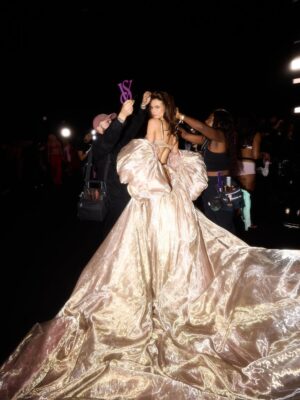Behati Prinsloo Instagram - For one night we can all forget about everything and live in this dream of wings and glitter and gorgeousness together. This was my 12th show for @victoriassecret I’m grateful for every one of them. To the dream team who not only understood the assignment but crushed it @patmcgrathreal @jawaraw @adamselman @piergiorgio @carlynecerfdedudzeele @thelionsmgmt  thank you guys. what an honor to part of something so fun and iconic. 🪽🫶🏽🪽