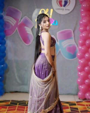 Bhavi Mewada Instagram - When tradition calls, I answer in style💜✨
Last photo😍🧿
.
.
Outfit- @the_adhya_designer
MUA- @nikitas_bridal_studio
📸- @sensational_shutterz
.
.
#instagram #new #post #photoshoot #photographers #portrait #portraitphotography #portrait_vision #fashion #fashiongram #fashionista #fashionable #cuteness #traditional #look #2025 #function #babyshower #vibes #explore #foryou #bhavi #bhavisknotique #bhavicrew