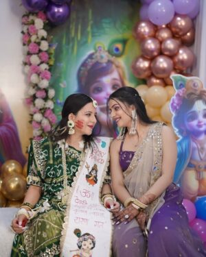 Bhavi Mewada Instagram - Today is her baby shower — the one who was like a mother to me is now becoming a mother herself. Time truly flies. I’m going to be a maasi now, which is no less than being a mother. I’m so happy for you Moti Bhen. May God bless you with everything your heart desires and protect both you and your baby from the evil eye🧿♥️🌎
.
.
MUA- @nikitas_bridal_studio
📸- @sensational_shutterz
.
.
#instagram #new #post #photographer #photoshoot #photograph #portrait #babyshower #babyshowergift #babyshowerideas #sisterhood #traditional #look #maa #masi #love #trending #explore #foryou #followforfollow #bhavicrew #2025 #goodnews #bhavi