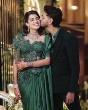 Bhavna Jain Instagram - His prettiest problem 🤌🏻💚

Our look for my brother’s Sangeet night! I don’t know there is just something about this shade of green that always makes me go🥰🥰

Bhavna’s outfit: @aggunjofficial 
Sachin’s outfit : @thehouseofjoyd 

#couplegoals #couplephotos #poseideas #relationships #relationshipgoals #marriedlife #lovers #loveyou #outfitinspiration #sangeetlook #wedding #indiandesigns #indianweddings #shaddi #bhaikishadi #aesthetic