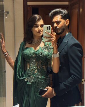 Bhavna Jain Instagram - His prettiest problem 🤌🏻💚

Our look for my brother’s Sangeet night! I don’t know there is just something about this shade of green that always makes me go🥰🥰

Bhavna’s outfit: @aggunjofficial 
Sachin’s outfit : @thehouseofjoyd 

#couplegoals #couplephotos #poseideas #relationships #relationshipgoals #marriedlife #lovers #loveyou #outfitinspiration #sangeetlook #wedding #indiandesigns #indianweddings #shaddi #bhaikishadi #aesthetic