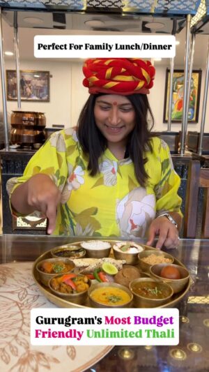 Bhawna Singla Instagram - Gurugram's first most budget friendly unlimited thali 😍
Reasons to try this Thali! 👇🏻❤️ @kanhaa.rajwadi.thal_official
✅Budget friendly
✅Pure desi ghee
✅Good in taste
✅Gives you royal feel
✅Family friendly
#sunday #weekend #thali #sunday #food #foodie #unlimited #family #outing #cafeholic