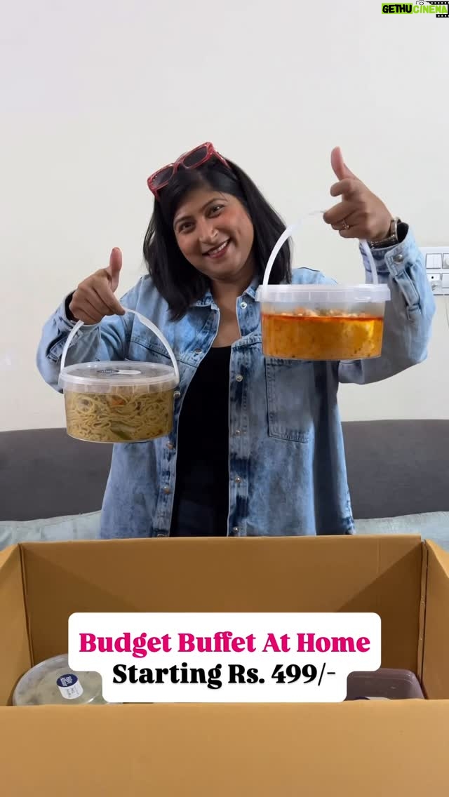 Bhawna Singla - 9K Likes - Buffet box in Delhi NCR starting Rs. 499/- Per person! 

Share this with " Every Ghar Ki Bahu" 😍🥰 Ab hume kaam krne ki zrurat nahi hai! @bite_affair Hain naaa❤️

For menu, send this video in DM, You’ll get it!
Why This Buffet??

✅You'll get from starters to dessert!
✅Customized menu
✅Food for all age groups
✅Perfect for weekend party scenes

Also you can book catering from @irtaza_catering and if you’re looking for buffet at home, then you can directly place n order via whatsapp, booking number in video itself!

#buffet #party #partybuffet #weekend #partynight #food #foodgasm #foodathome #buffetathome #buffetbox #foodislove #foodstagram #cafeholic #likeforlikes #influencers #igers