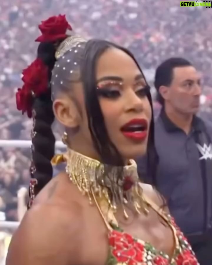 Bianca Crawford - 123.9K Likes - Gear & Entrance Piece: MADE BY ME
greatEST Gear of ALL TIME
🌹🌹🌹🌹🌹🌹
When I was a little girl my Mama asked me what I wanted to be when I grew up and I said “I want people to throw roses at my feet”.she was confused, but we eventually realized I saw someone on tv performing; receiving a round of applause as people threw roses on stage. Basically, I was saying I wanted to perform. I wanted to entertain. I wanted to pour so much of myself into something that it would make people feel so much and have them jumping to their feet! When you work hard and succeed (success is your own definition) you will get your flowers!

I’ve poured so much of myself into what I do. I love what I do. I’m GREAT at what I do, but that doesn’t mean I don’t get tired, frustrated, overwhelmed, burnt out… I work my ASS off INSIDE AND OUTSIDE the ring because I want to be remembered as someone who earned and deserved EVERYTHING they have gotten, I want to be remembered as someone who entertained you and made you feel something, I want to be remembered as an innovator never duplicator, a trendsetter, and history maker, a one of a kind generational talent that makes a difference in an impactful way and changed the game.
Win or lose I love what I do. Win or lose I’m always proud of the body of work WE do. And win or lose I’ll never let up.

My family has always been my biggest supporters and they have always been with me every step of the way. this #wrESTleMania was special because they were even out there with me.  My step daughter was in my entrance jump roping with her braid. I almost broke hugging her and my parents and husband were with me in my entrance. I was so overwhelmed with time and making my gear. My parents flew down on my bday and we all collectively made this entrance piece. It was a full circle moment of telling my Mama I want people to throw roses at my feet as a kid to now being in WWE and having my mama & daddy toss roses to me & @montezfordwwe as we tag teamed to make this piece. 
I’m walking in my purpose and damn it win or lose cheers or boos “it is what it is”. WE did that yesterday and I’ll be damned if I didn’t get my flowers!
#ESTofWWE
