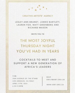 Bonnie Mbuli Instagram - Last night was certainly the most Joyful night i’ve had in a long time, thank you to the @kaymasonfoundation @creativeartistsagency for filling our cups by inspiring us with the generous and destiny changing work you do in the lives of young people in South Africa, @lesleyannbrandt ,you are such a shining example of beauty, brains, talent, humility and a big pure heart, i’m so proud of the work you do. I INVITE you to take some take some time to watch the video at the end and see how you can be part of raising dynamic future leaders in South Africa.