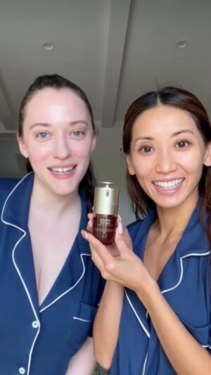 Brenda Song Instagram - We’re obsessed with Double Serum. And each other. @ClarinsUSA #ClarinsPartner