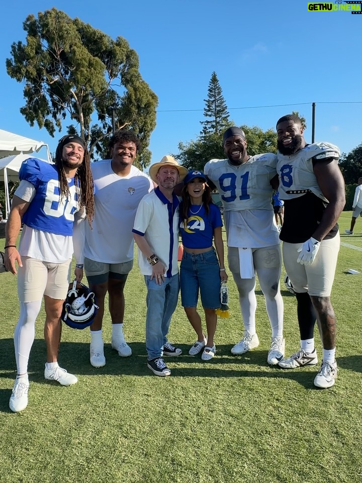 Brenda Song - 211.9K Likes - I’m still so overwhelmed that this happened, I can’t even think of a caption. Haha. How is this my life?!?

Thank you so much @rams for having us. I didn’t think I could love this team more, but I do! 💙💛