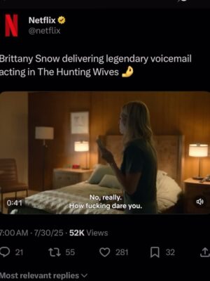 Brittany Snow Instagram - Thanks for making us #1 on @netflix 🔫
 
So very proud of our woman show runner & creator @rebecca_p_cutter, our bad ass woman author @may_cobb & all female directing team @julieannerobinsondirector @melaniemayron @cheryldunye @jennifergetzinger.director 

We did this show for the ladies by the ladies. So grateful you “got” the INSANE entertainment.