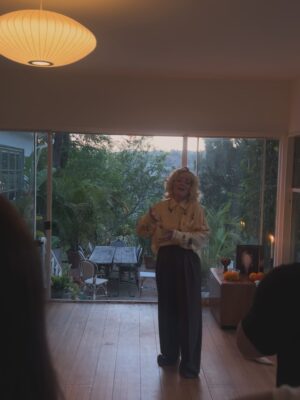 Cam Instagram - Oh how cozy 🕯️ 🥂 Singing without a mic (or shoes) for friends on a warm summer evening. Marigolds, candles, quilts and stories about how we are making it thru 🕊️